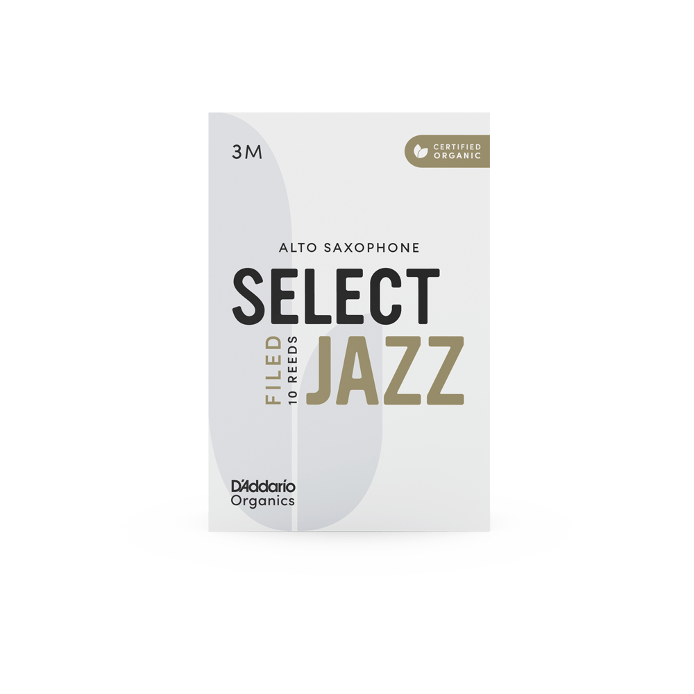 D'Addario Organic Select Jazz Filed Alto Saxophone Reeds, Strength 3 Medium, Individually-Sealed, 10-Pack