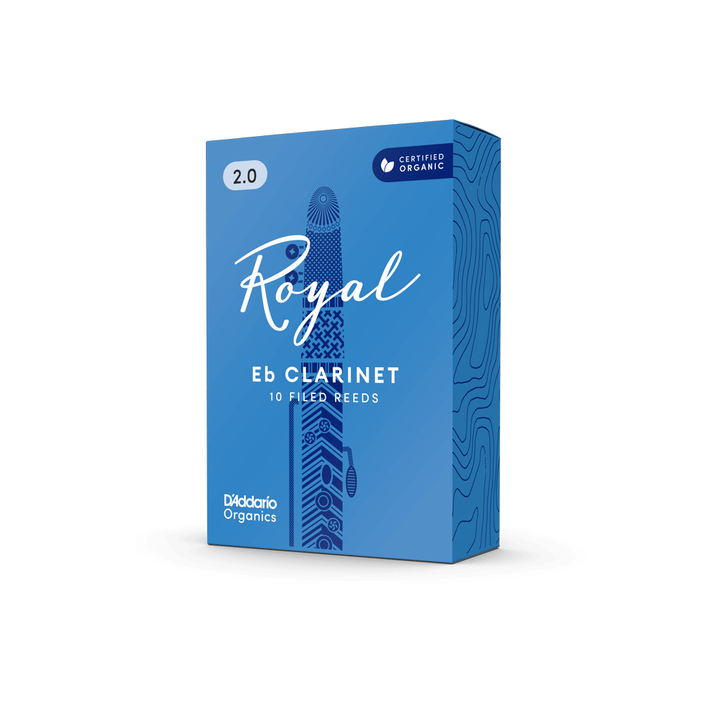 Royal Organic Eb Clarinet Reeds, Strength 2.0, 10-Pack 