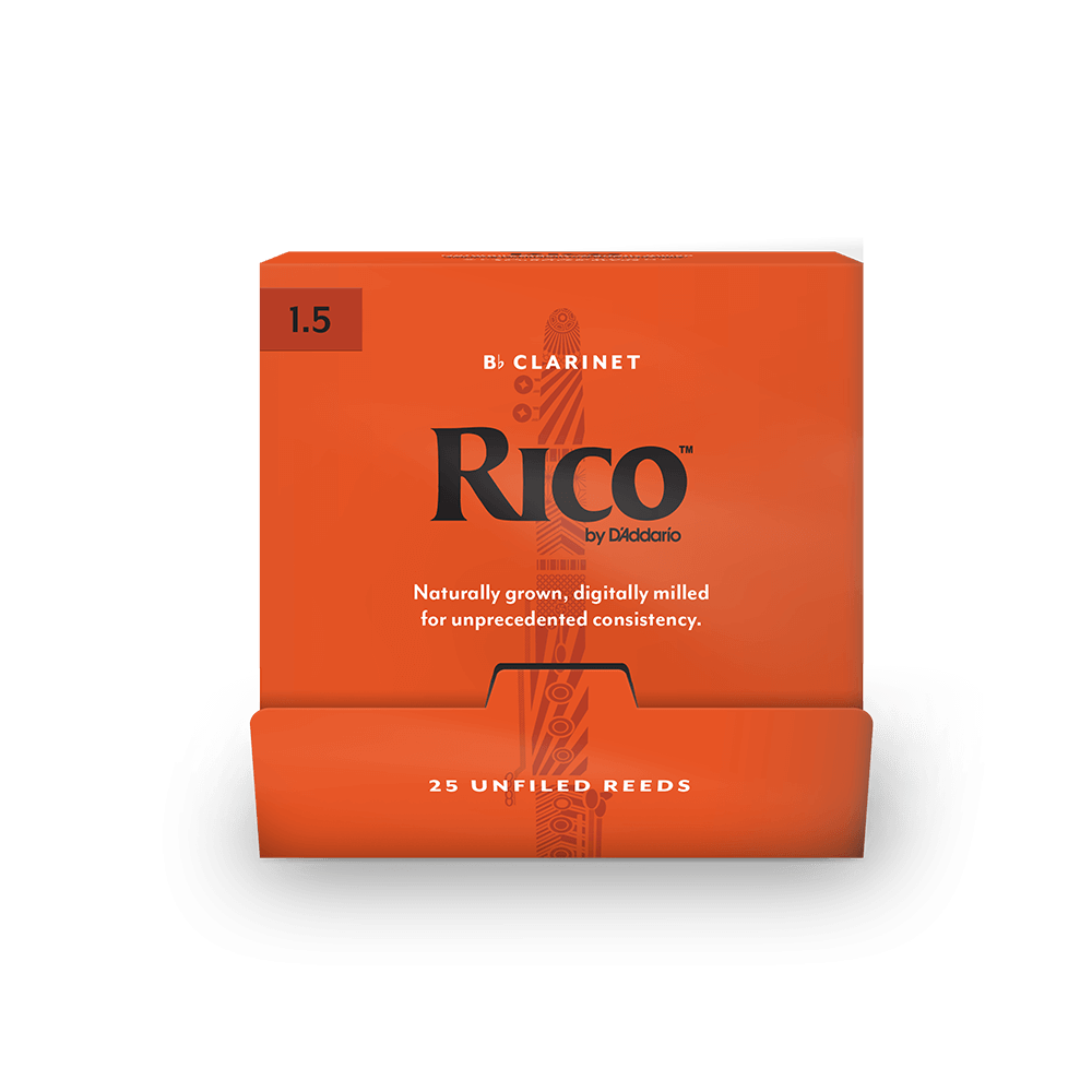 Rico by D'Addario Bb Clarinet Reeds, #1.5, 25-Count Single Reeds