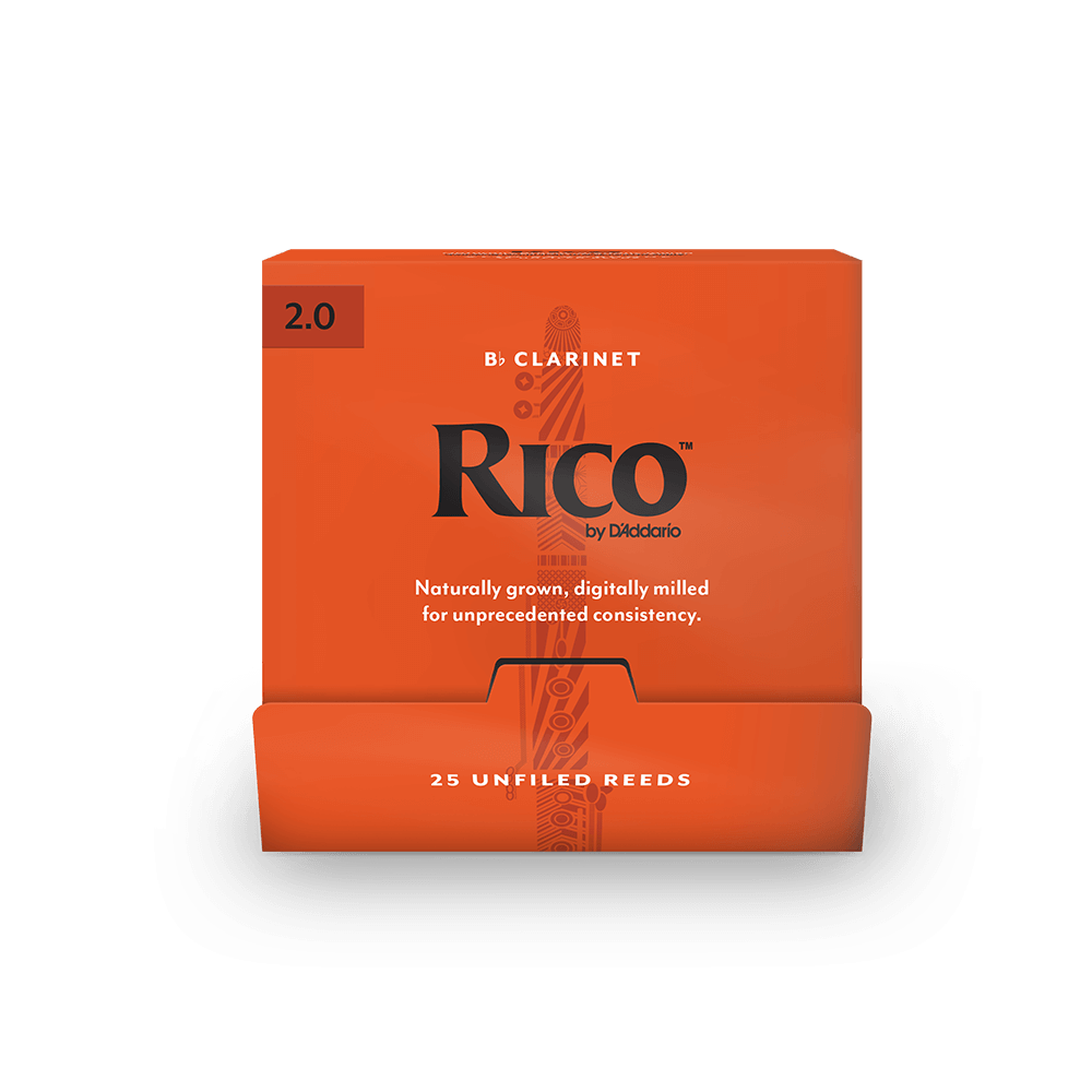 Rico by D'Addario Bb Clarinet Reeds, #2.0, 25-Count Single Reeds