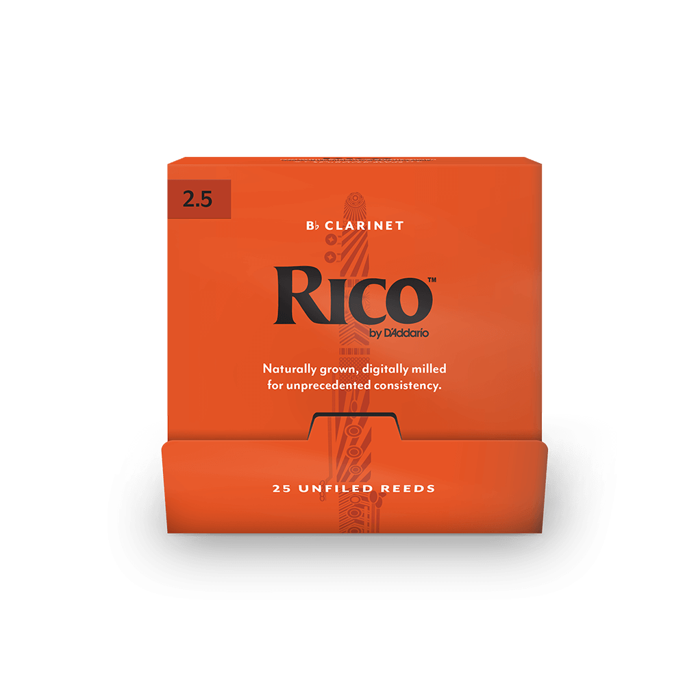 Rico by D'Addario Bb Clarinet Reeds, #2.5, 25-Count Single Reeds