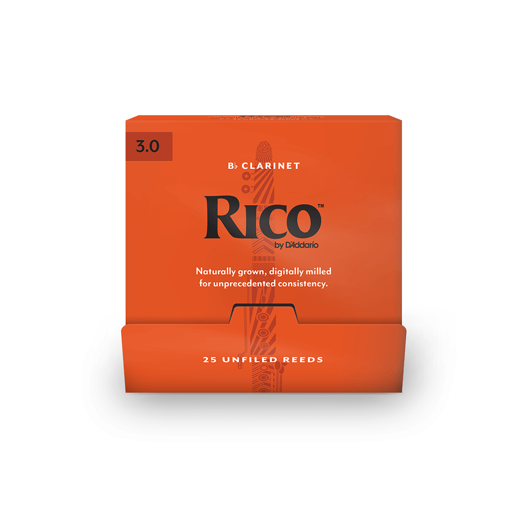 Rico by D'Addario Bb Clarinet Reeds, #3.0, 25-Count Single Reeds