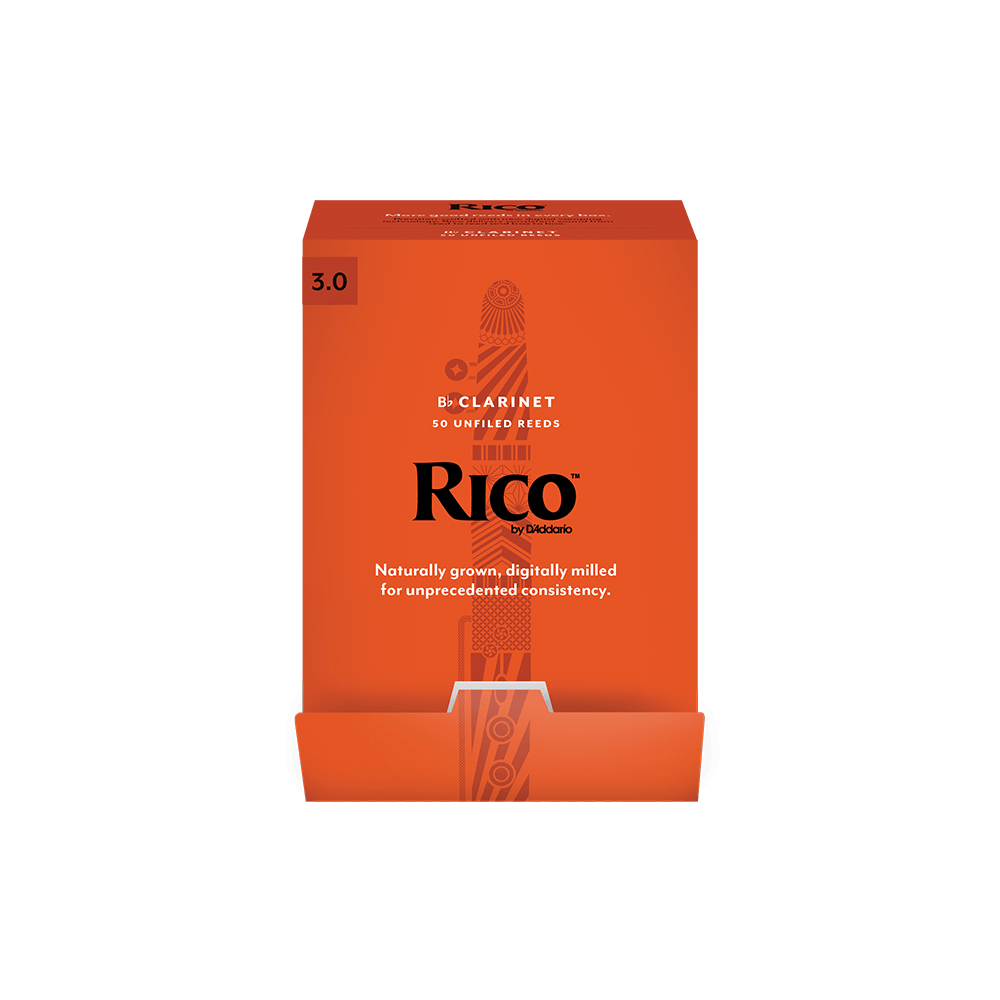 Rico by D'Addario Bb Clarinet Reeds, Strength 3.0, 50-pack