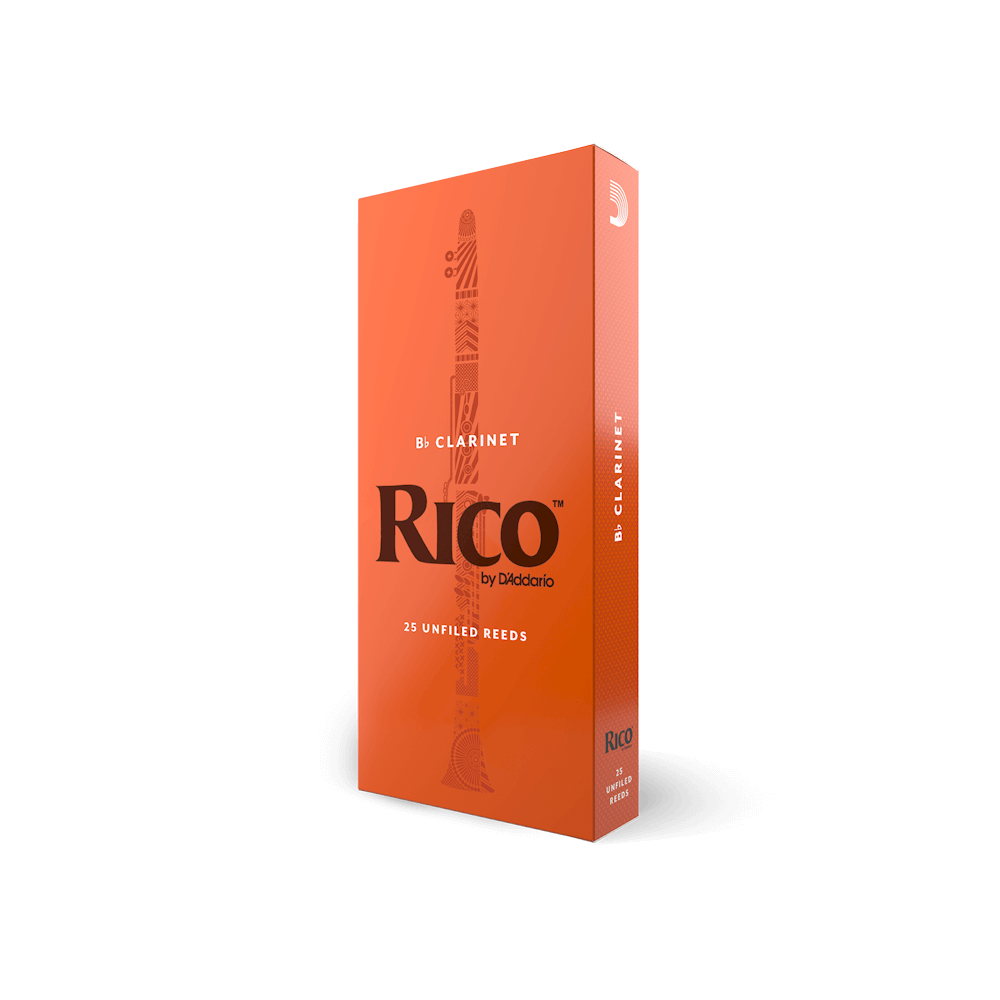 Rico by D'Addario Bb Clarinet Reeds, Strength 2, 25-pack