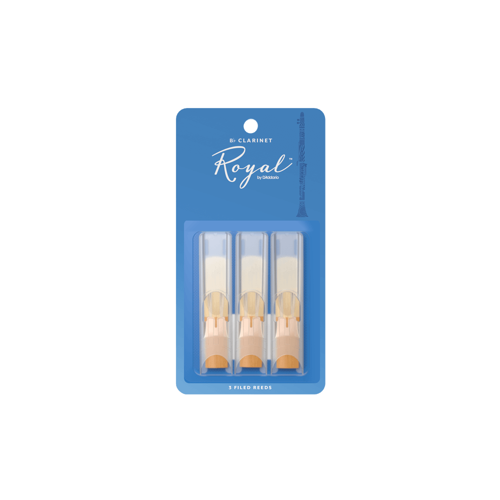 Royal by D'Addario Bb Clarinet Reeds, Strength 1.5, 3-pack