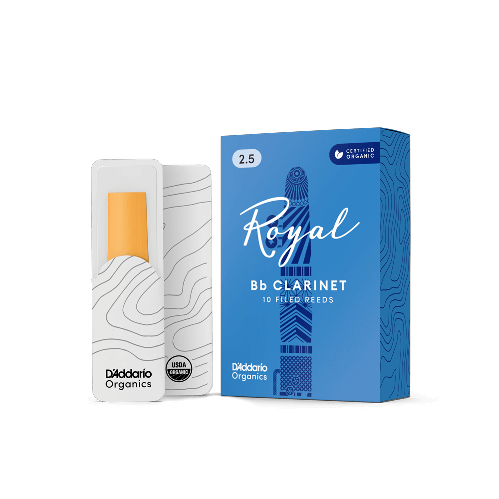 Royal Organic Bb Clarinet Reeds, Strength 2.5, 10-Pack 