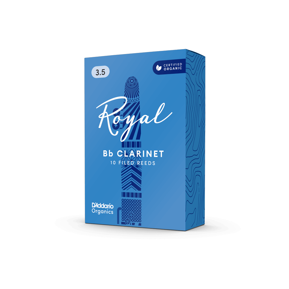 Royal Organic Bb Clarinet Reeds, Strength 3.5, 10-Pack 