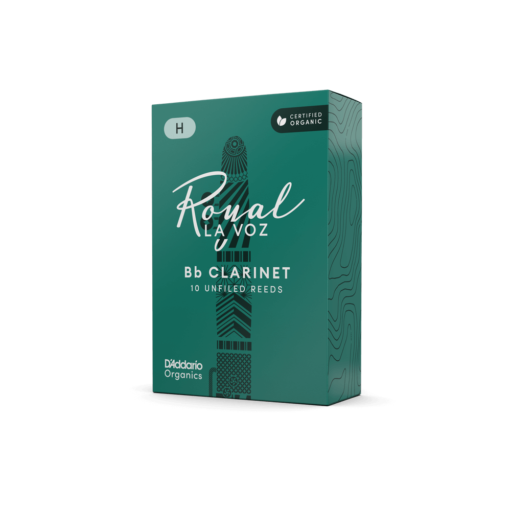 Royal La Voz Organic Bb Clarinet Reeds, Strength Hard, 10-pack