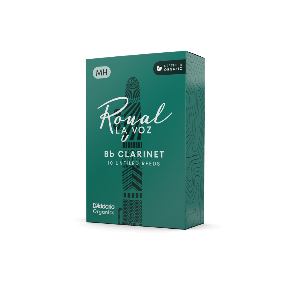 Royal La Voz Organic Bb Clarinet Reeds, Strength Medium Hard, 10-Pack