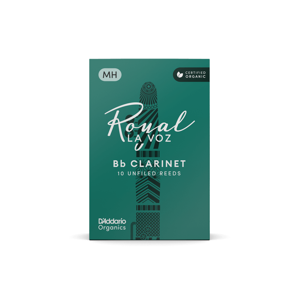 Royal La Voz Organic Bb Clarinet Reeds, Strength Medium Hard, 10-Pack