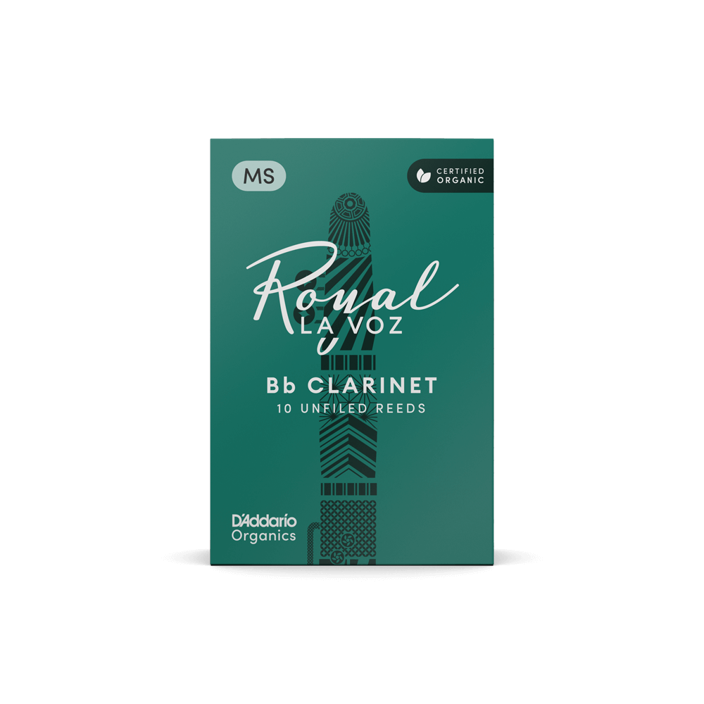 Royal La Voz Organic Bb Clarinet Reeds, Strength Medium Soft, 10-pack