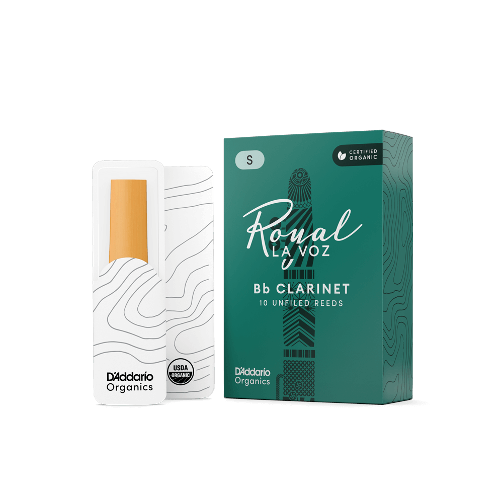 Royal La Voz Organic Bb Clarinet Reeds, Strength Soft, 10-pack
