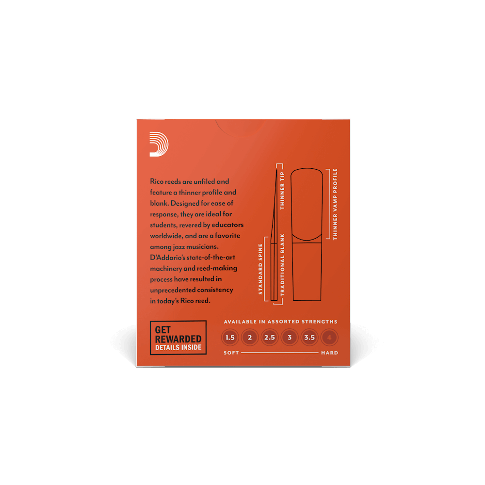 Rico by D'Addario Alto Clarinet Reeds, Strength 3, 10 Pack