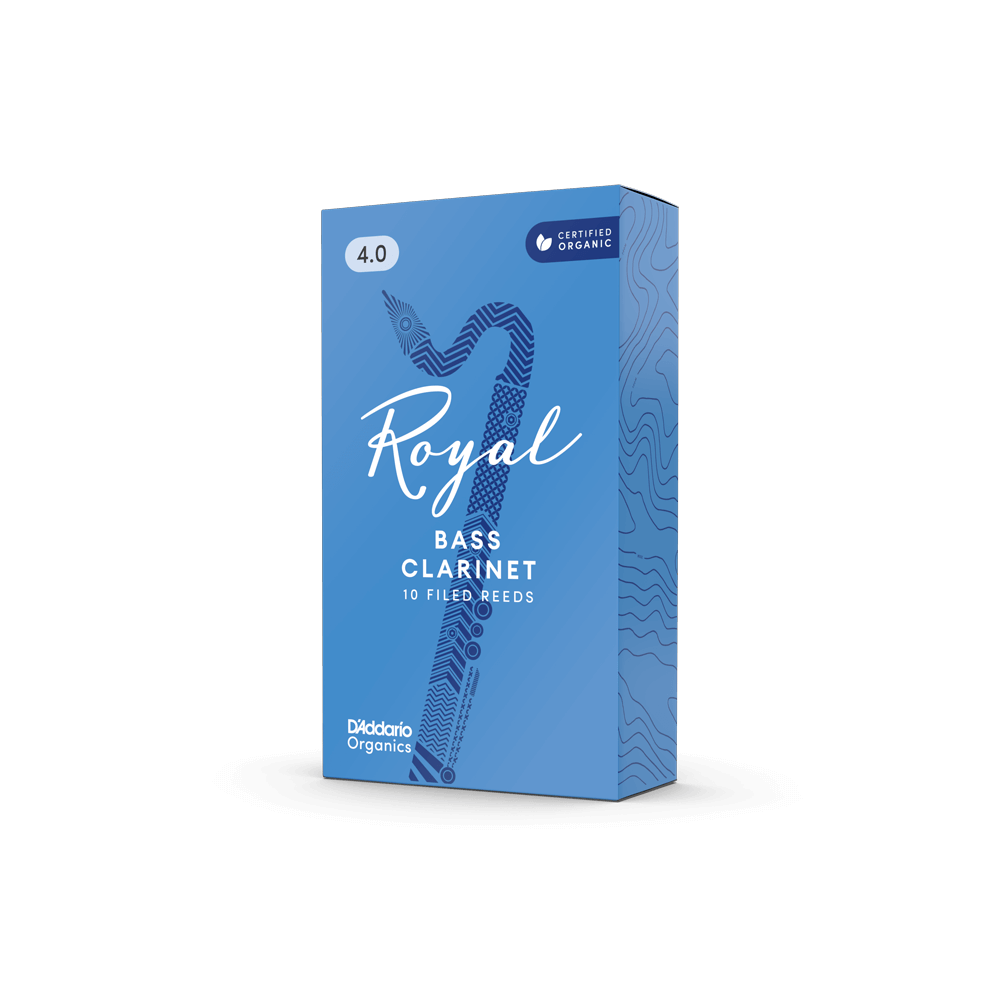 Royal Organic Bass Clarinet Reeds, Strength 4.0, 10-Pack 