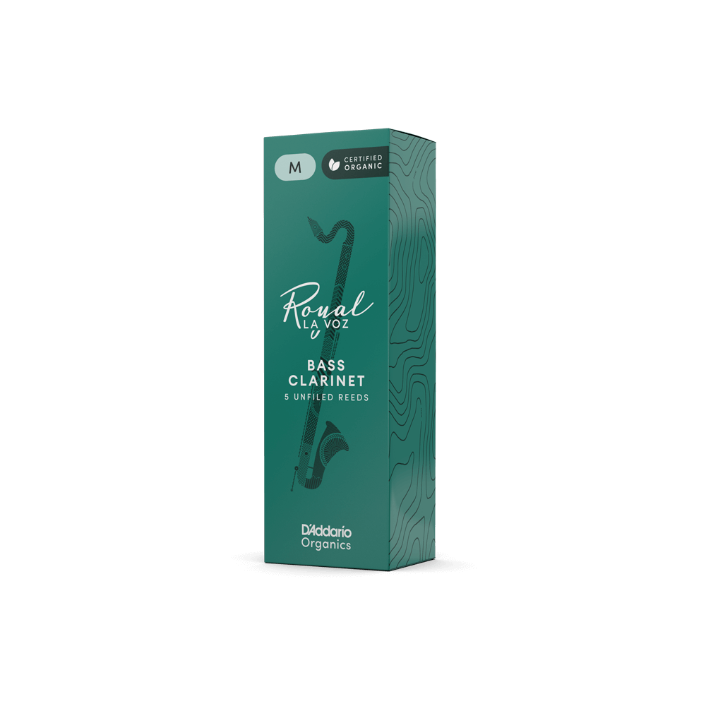 Royal La Voz Organic Bass Clarinet Reeds, Strength Medium, 5-pack