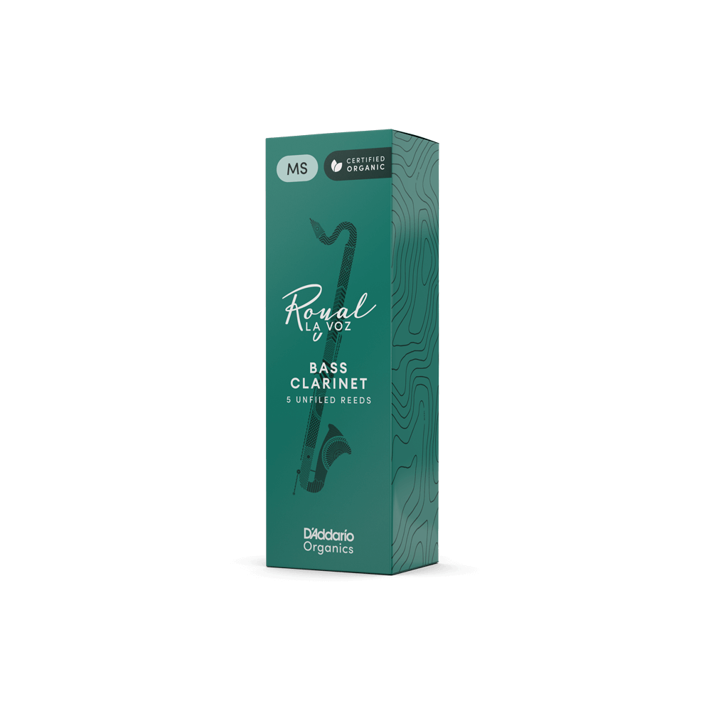 Royal La Voz Organic Bass Clarinet Reeds, Strength Medium Soft, 5-pack