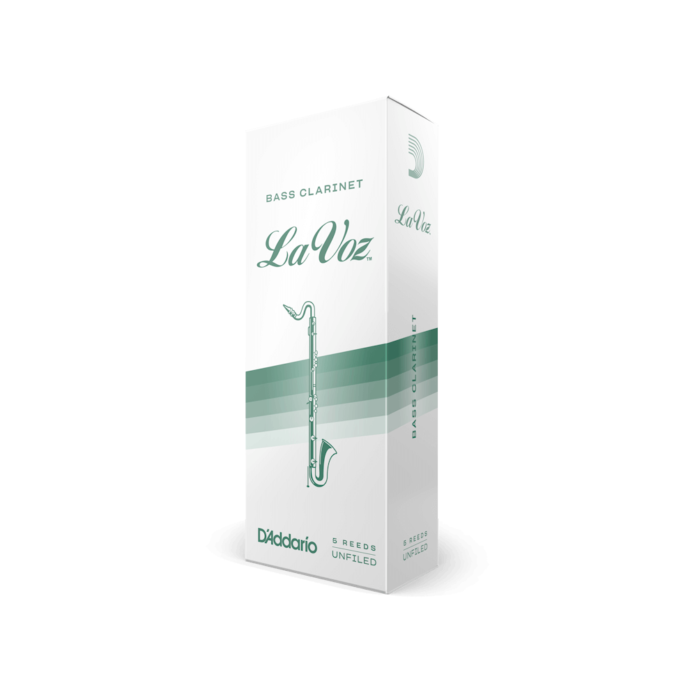 La Voz Bass Clarinet Reeds, Strength Medium Soft, 5 Pack