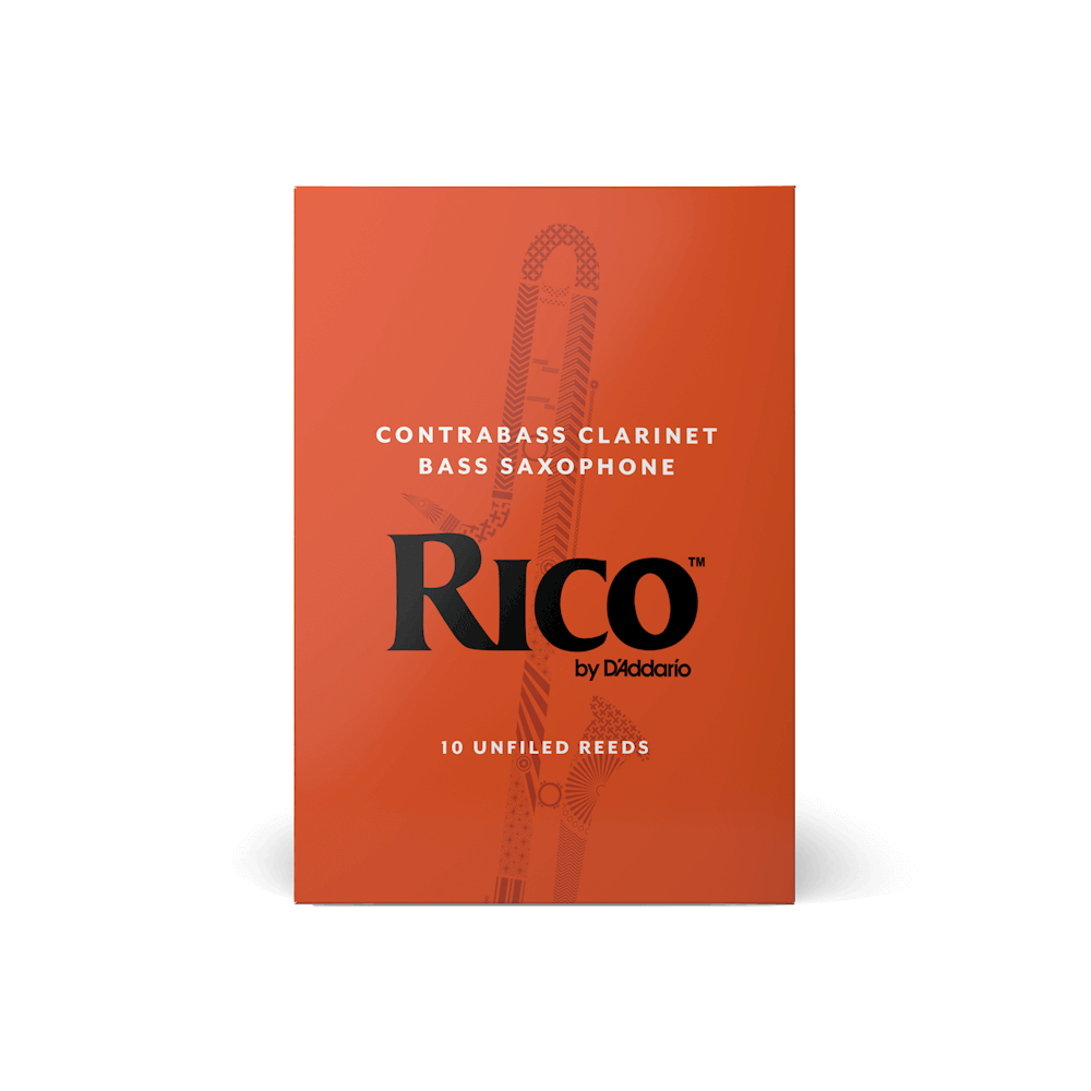 Rico by D'Addario Contra Clarinet/Bass Sax Reeds, Strength 3.5, 10-pack