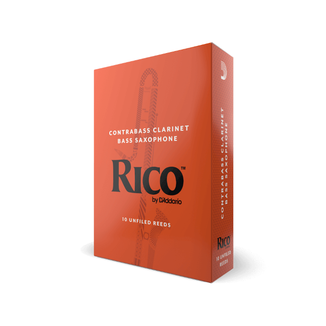 Rico by D'Addario Contra Clarinet/Bass Sax Reeds, Strength 3.5, 10-pack