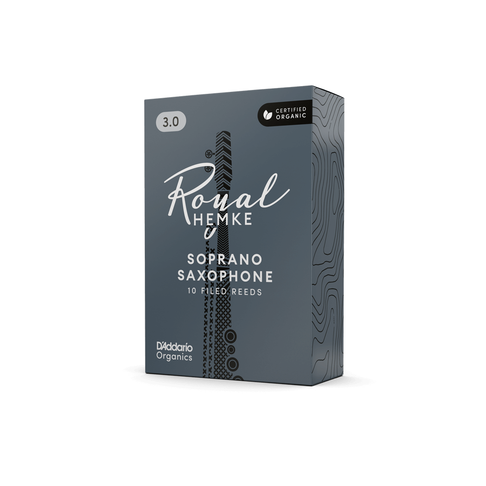 Royal Hemke Organic Soprano Saxophone Reeds, Strength 3.0, 10-pack