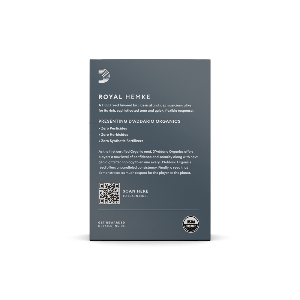 Royal Hemke Organic Soprano Saxophone Reeds, Strength 3.0, 10-pack
