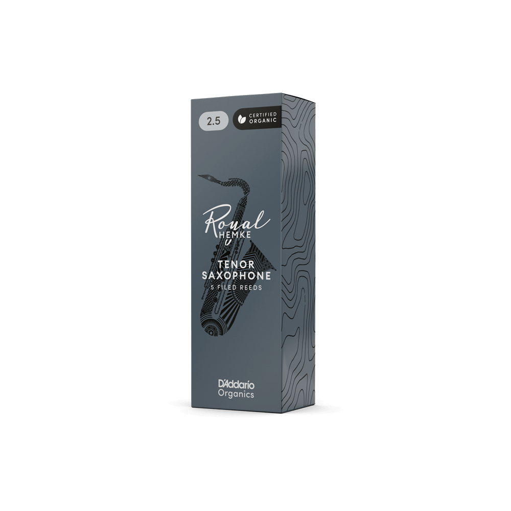 Royal Hemke Organic Tenor Saxophone Reeds, Strength 2.5, 5-pack