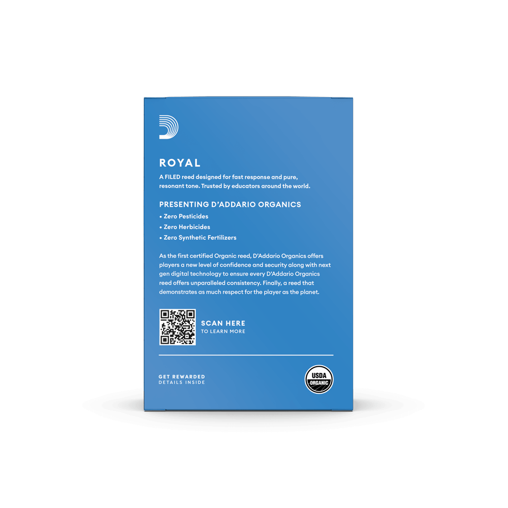 Royal Organic Soprano Saxophone Reeds, Strength 2.0, 10-Pack 