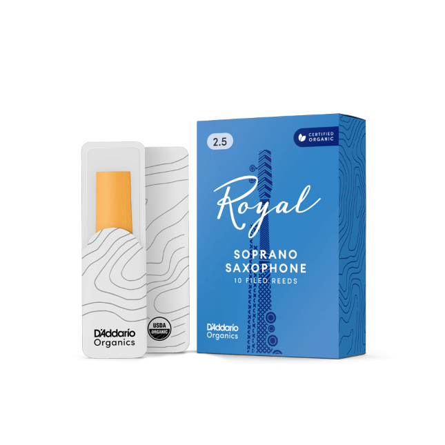 Royal Organic Soprano Saxophone Reeds, Strength 2.5, 10-Pack 
