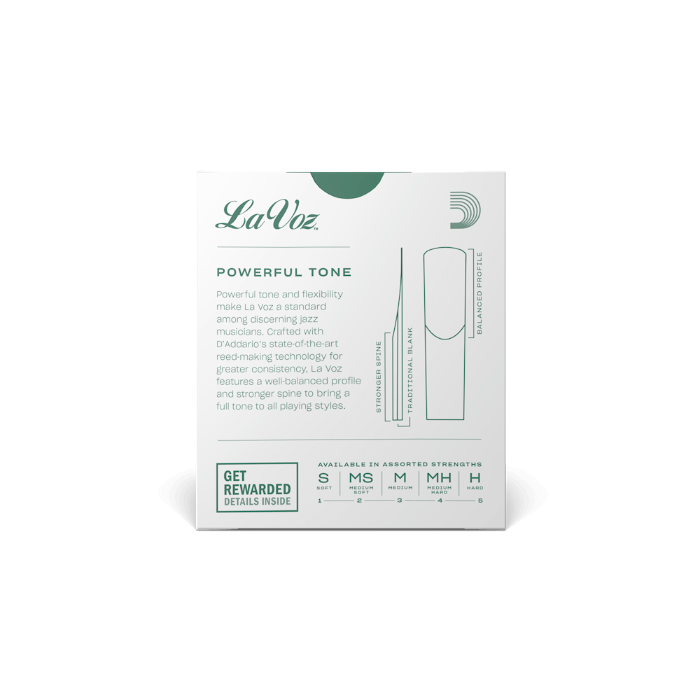La Voz Soprano Saxophone Reeds, Medium Hard, 10 Pack