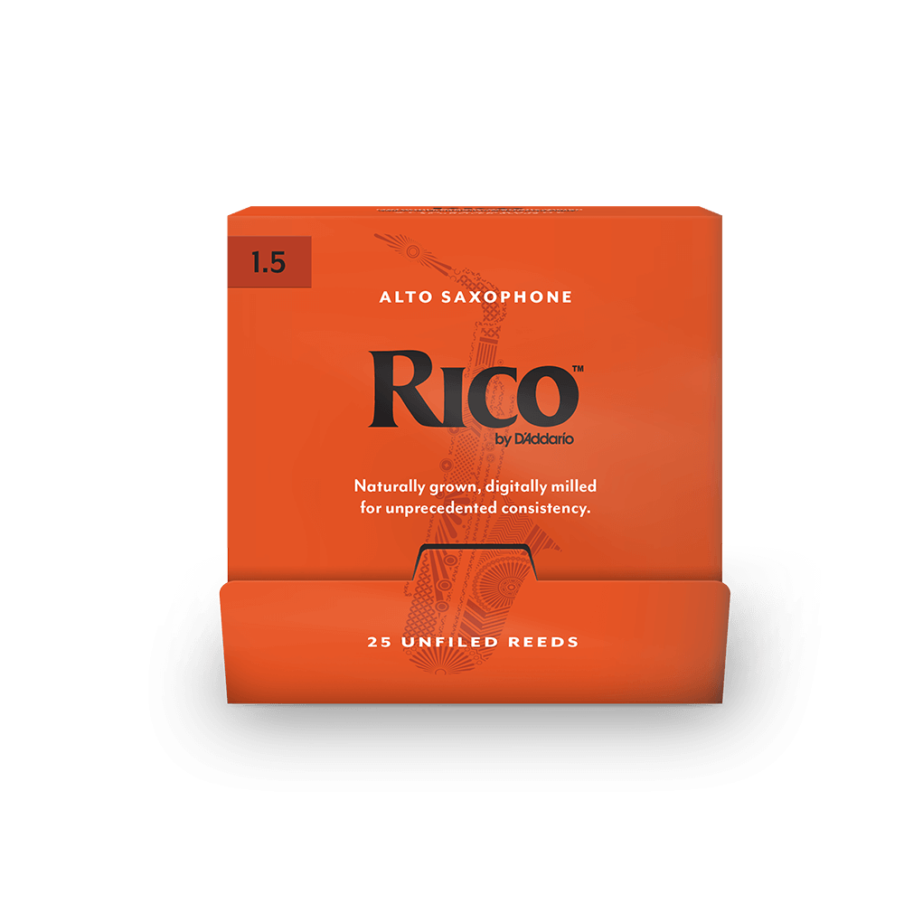 Rico by D'Addario Alto Saxophone Reeds, #1.5, 25-Count Single Reeds