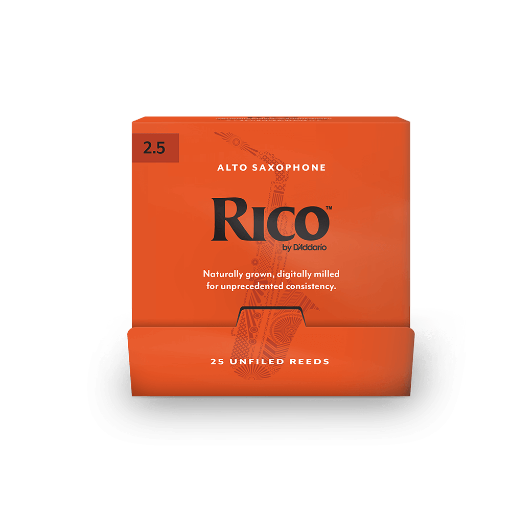 Rico by D'Addario Alto Saxophone Reeds, #2.5, 25-Count Single Reeds