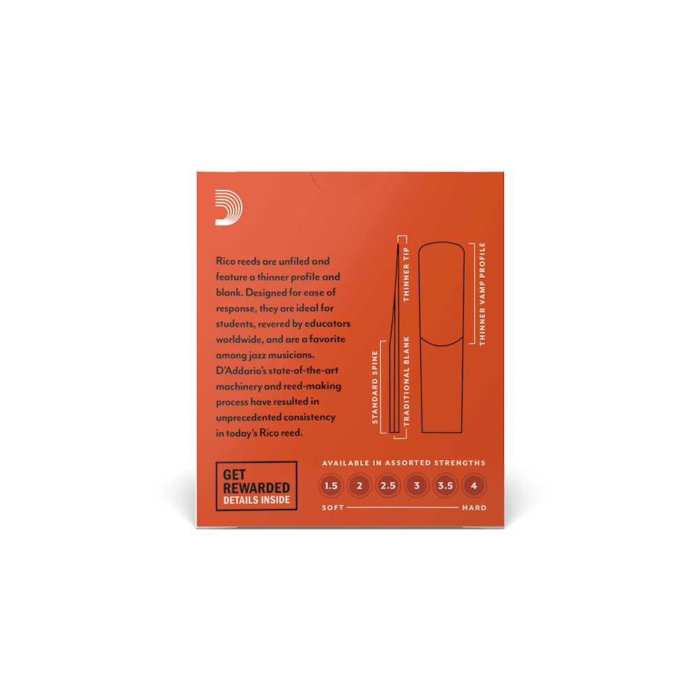 Rico by D'Addario Alto Sax Reeds, Strength 3, 10-pack