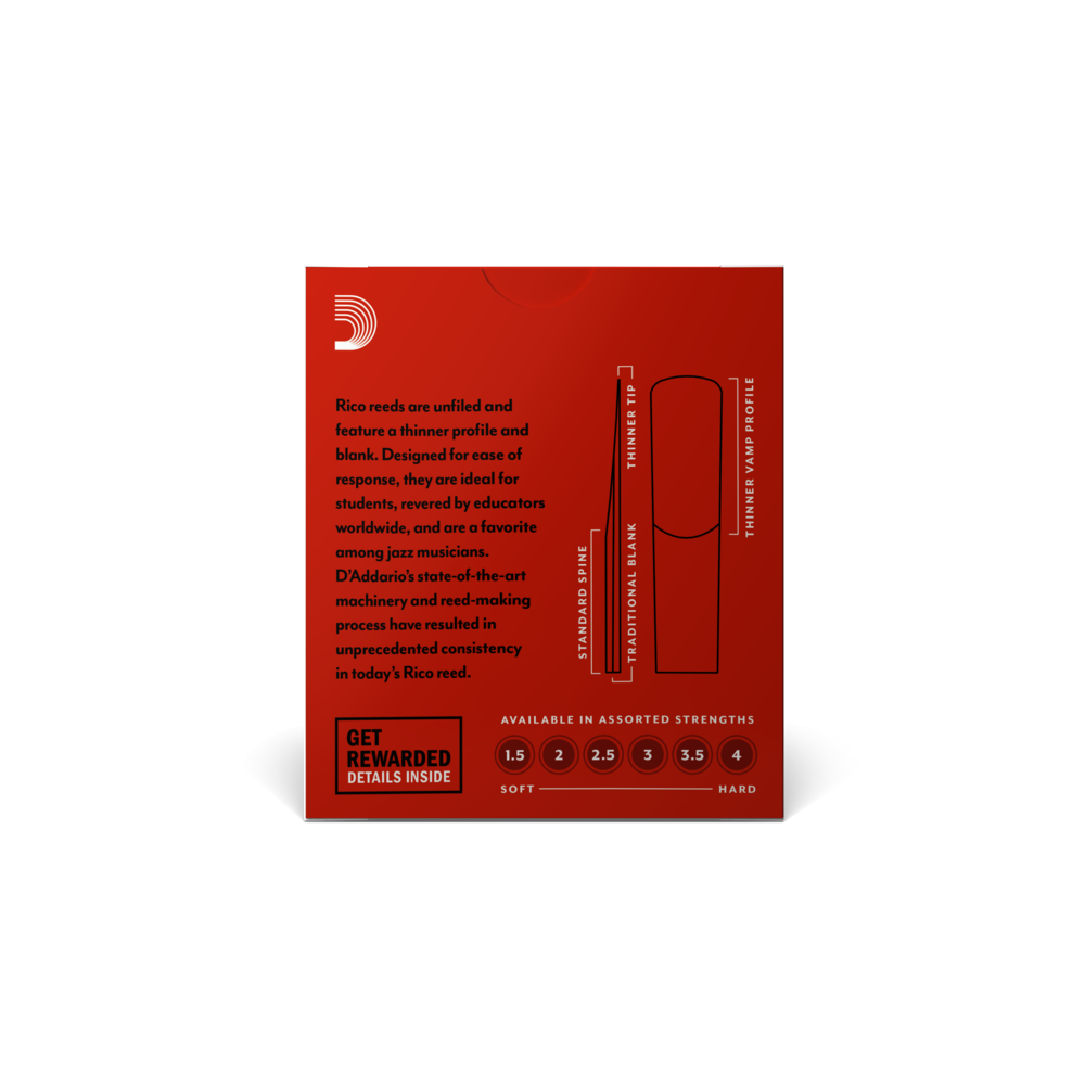 Rico by D'Addario Alto Sax Reeds, Strength 4, 10-pack