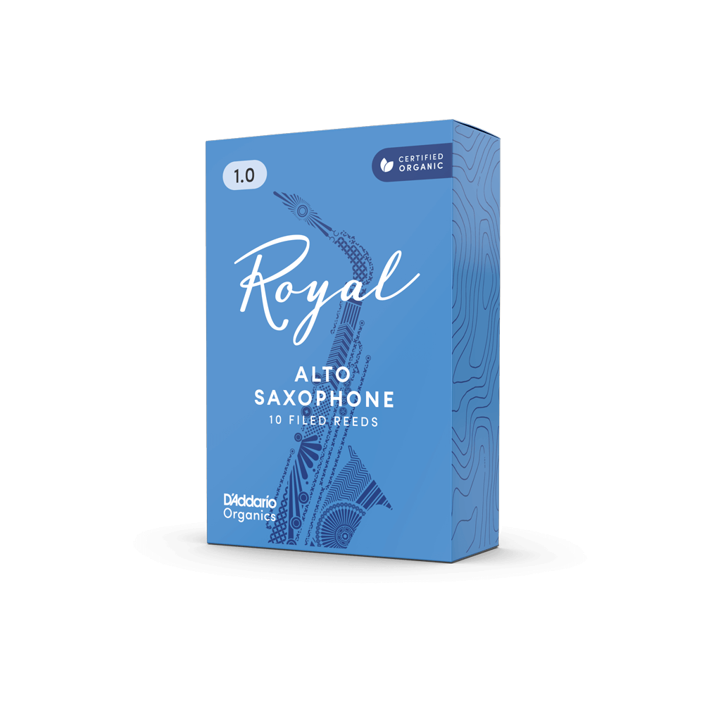 Royal Organic Alto Saxophone Reeds, Strength 1.0, 10-Pack