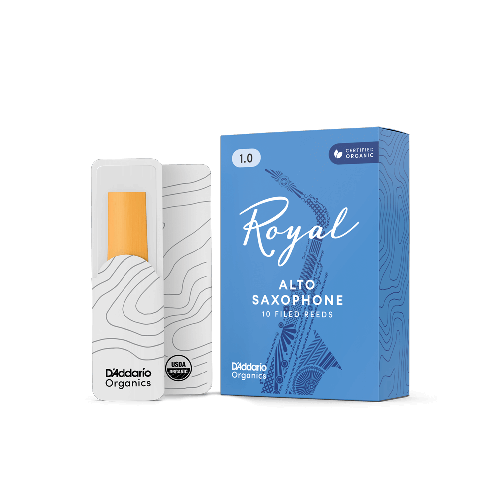 Royal Organic Alto Saxophone Reeds, Strength 1.0, 10-Pack