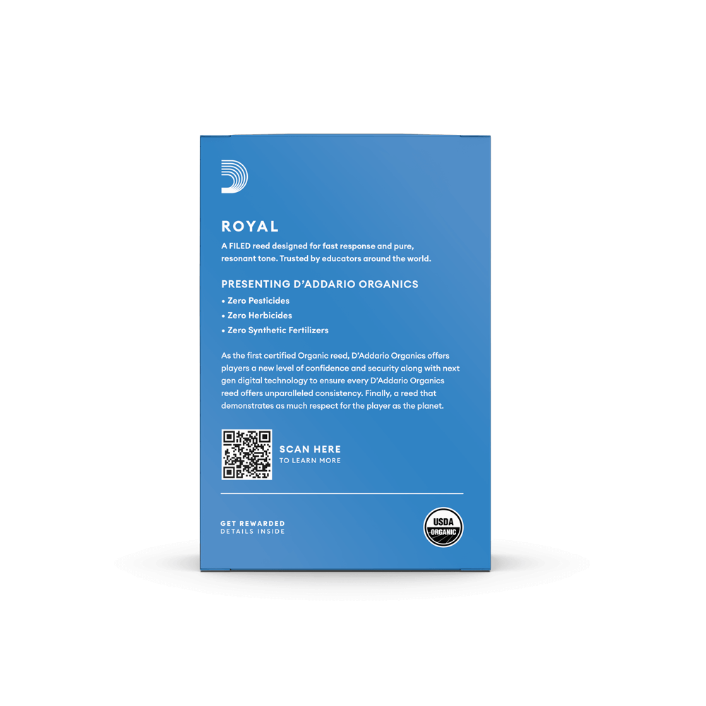 Royal Organic Alto Saxophone Reeds, Strength 1.5, 10-Pack