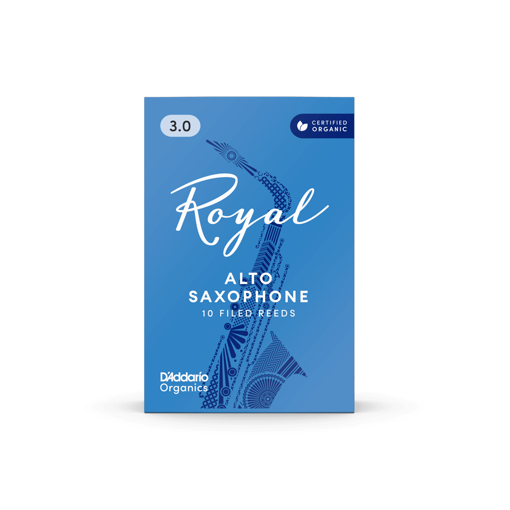 Royal Organic Alto Saxophone Reeds, Strength 3.0, 10-Pack
