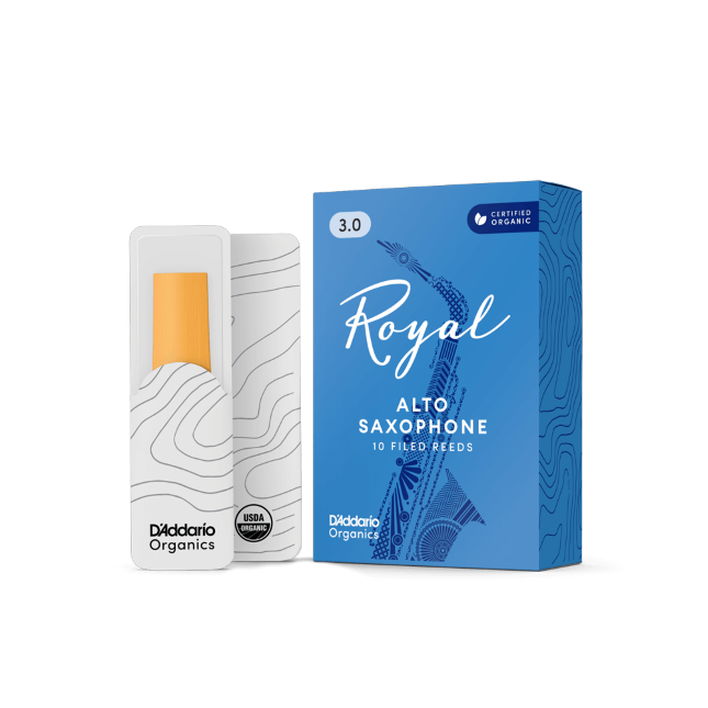 Royal Organic Alto Saxophone Reeds, Strength 3.0, 10-Pack