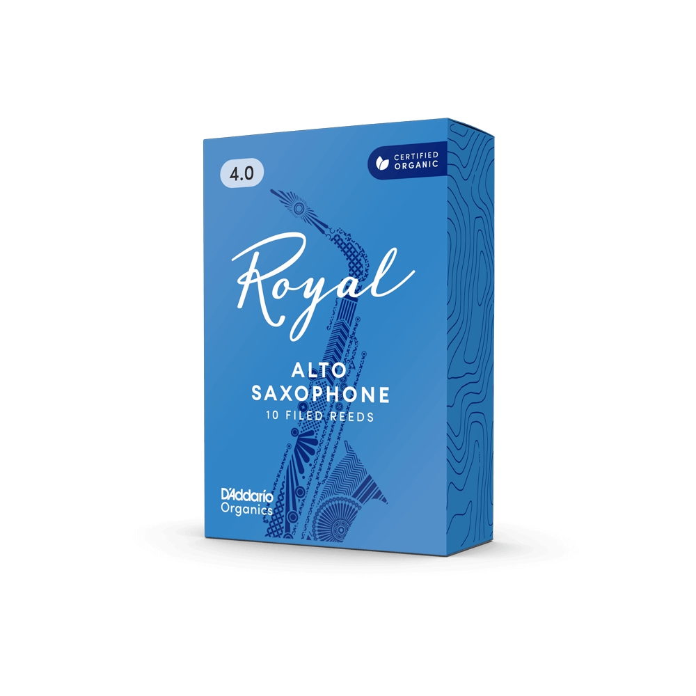 Royal Organic Alto Saxophone Reeds, Strength 4.0, 10-Pack