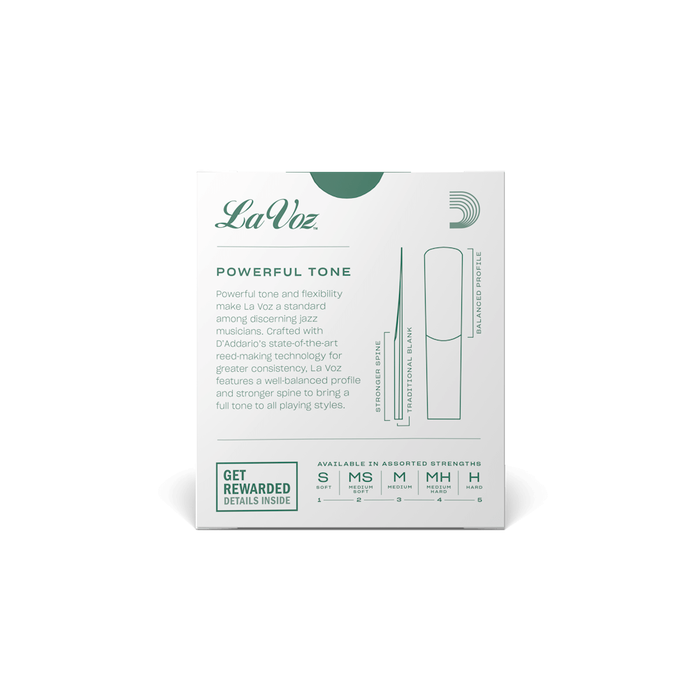 La Voz Alto Saxophone Reeds, Strength Medium, 10 Pack