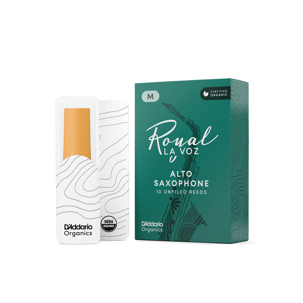 Royal La Voz Organic Alto Saxophone Reeds, Strength Medium, 10-pack