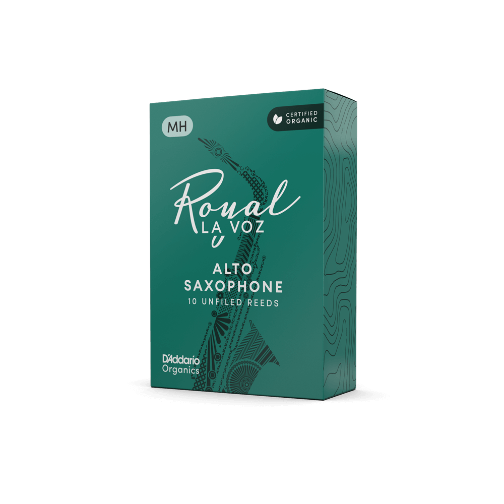 Royal La Voz Organic Alto Saxophone Reeds, Strength Medium Hard, 10-Pack