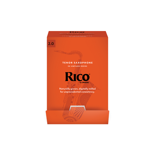 Rico by D&#39;Addario Tenor Saxophone Reeds, Strength 2.0, 50-pack