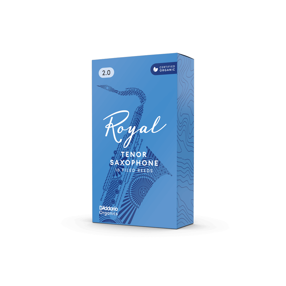 Royal Organic Tenor Saxophone Reeds, Strength 2.0, 10-Pack 
