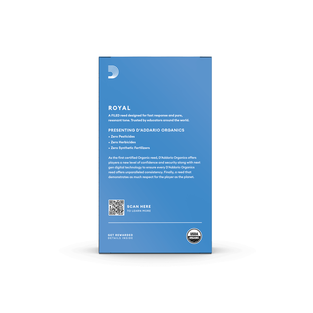 Royal Organic Tenor Saxophone Reeds, Strength 2.0, 10-Pack 