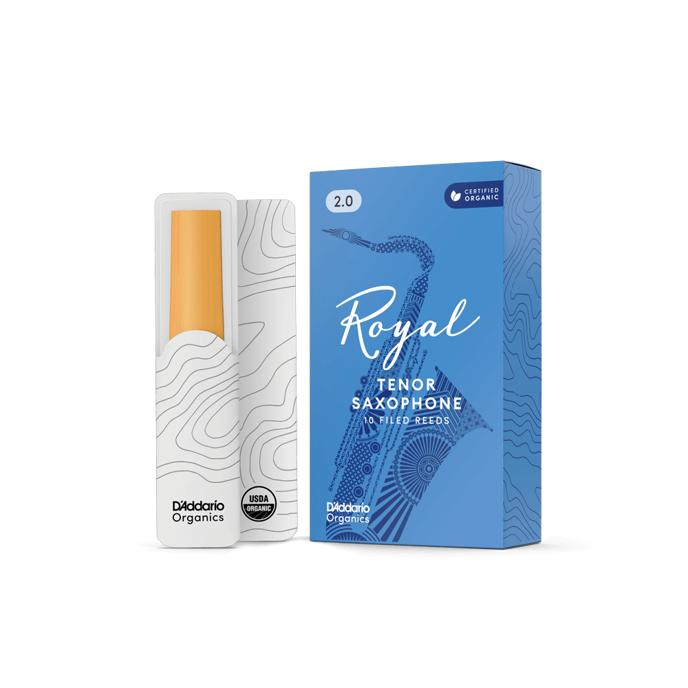 Royal Organic Tenor Saxophone Reeds, Strength 2.0, 10-Pack 