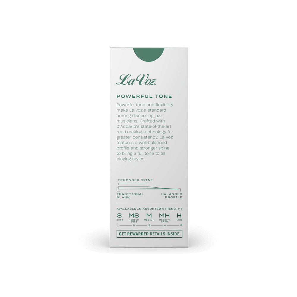 La Voz Tenor Saxophone Reeds, Soft, 5 Pack