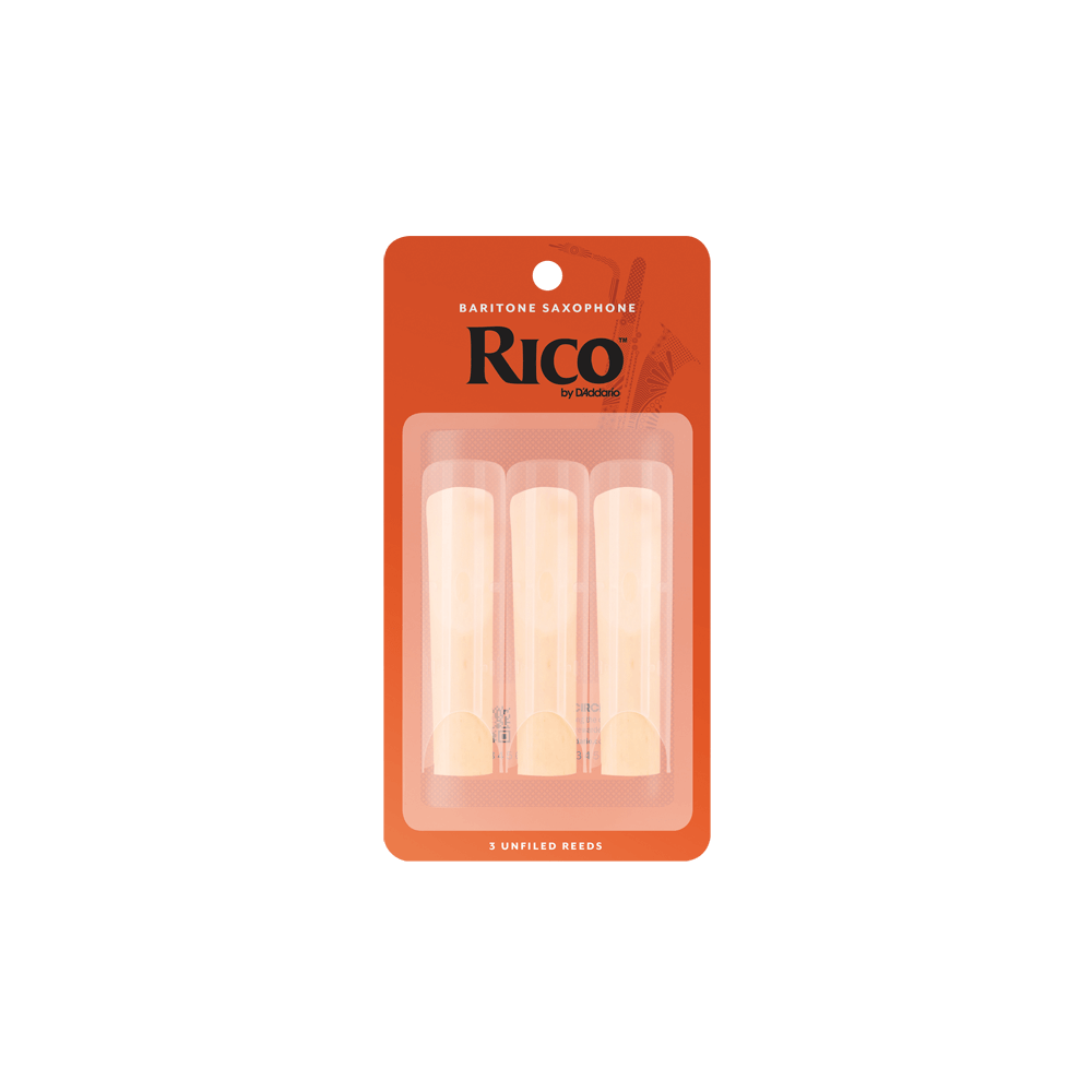 Rico by D'Addario Baritone Sax Reeds, Strength 2, 3-pack