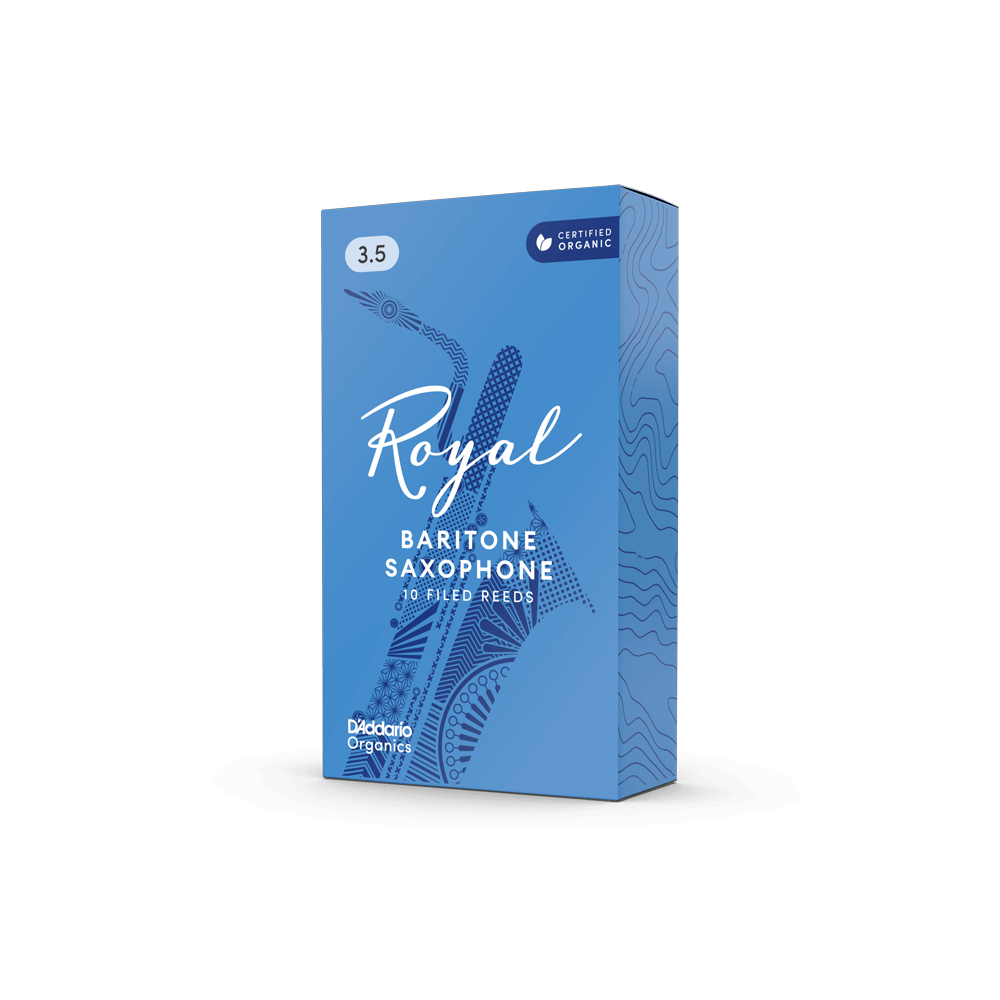 Royal Organic Baritone Saxophone Reeds, Strength 3.5, 10-Pack 