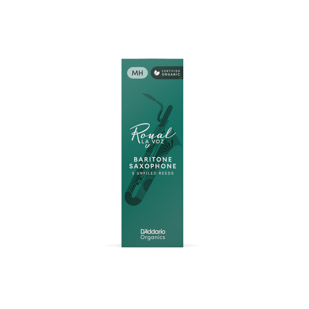Royal La Voz Organic Baritone Saxophone Reeds, Strength Medium Hard, 5-Pack